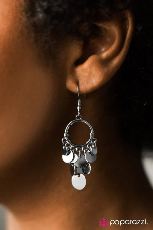 Paparazzi Earring ~ Sparkling Tide - Silver