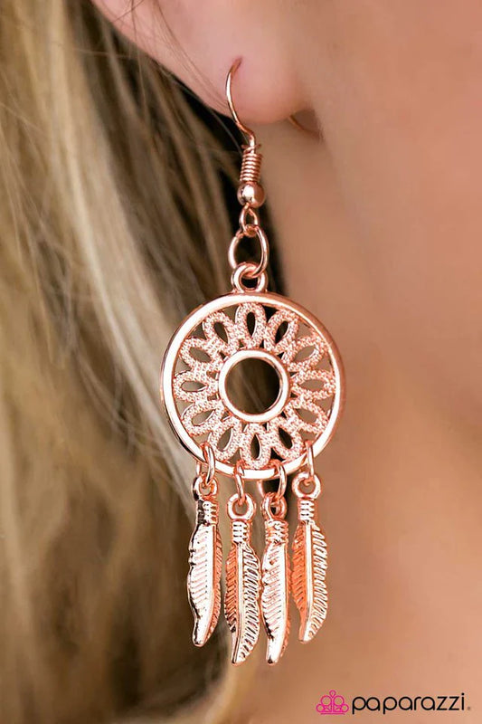 Paparazzi Earring ~ Suncatcher - Copper