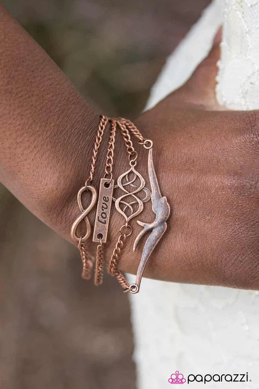 Paparazzi Bracelet ~ Then Love Swooped In - Copper