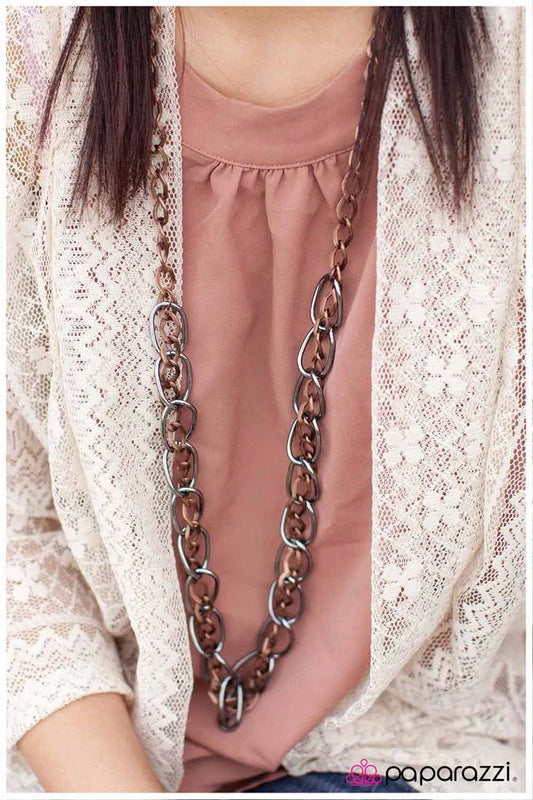 Paparazzi Necklace ~ Chain of Command - Copper