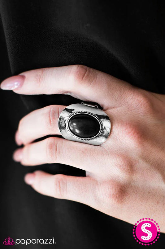 Paparazzi Ring ~ River Stone Radiance - Black