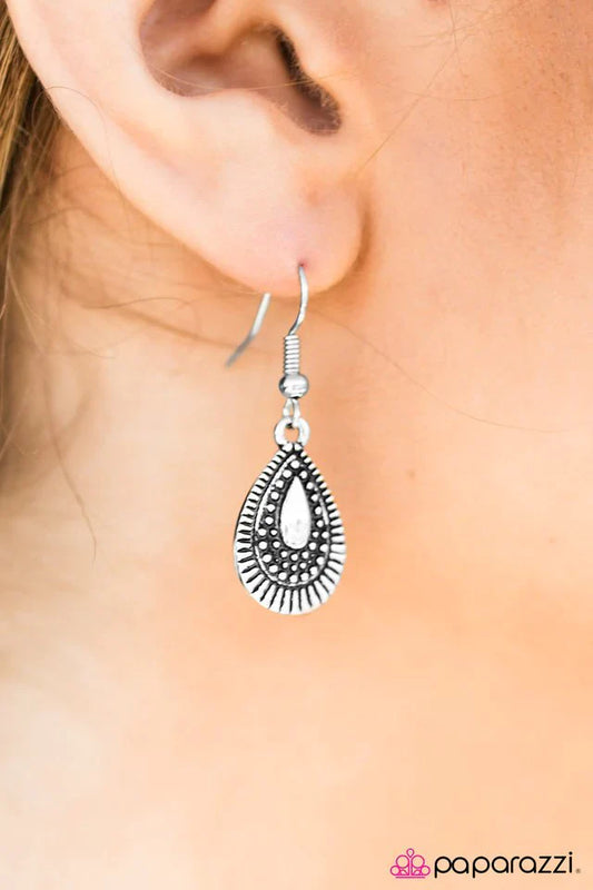 Paparazzi Earring ~ Rain Parade - Silver