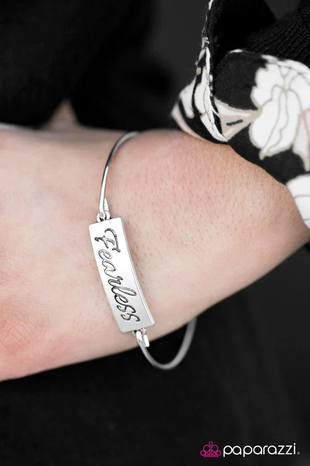 Paparazzi Bracelet ~ Live Fearlessly - Silver