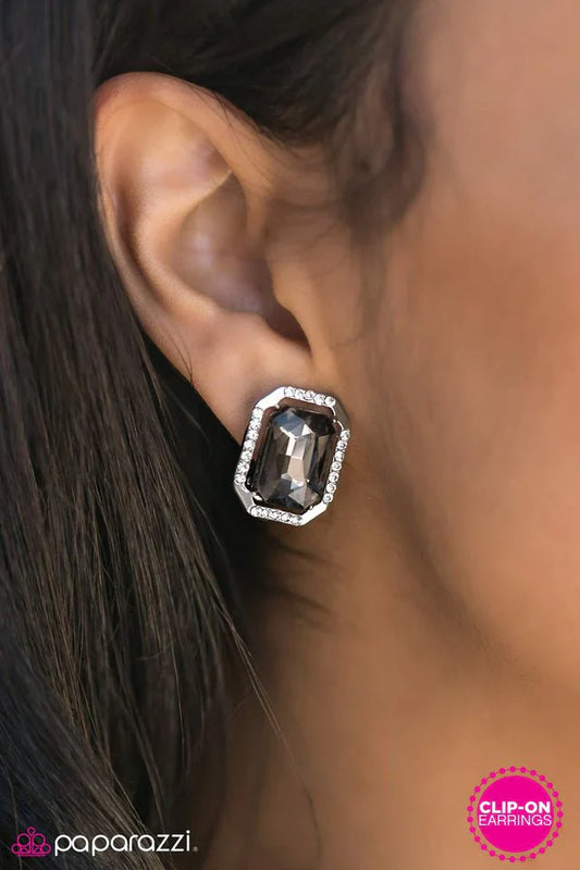 Paparazzi Earring ~ We Have A SHIMMER! - Black