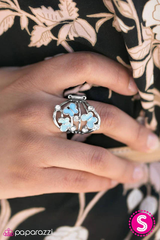 Paparazzi Ring ~ Butterfly Botanical - Blue