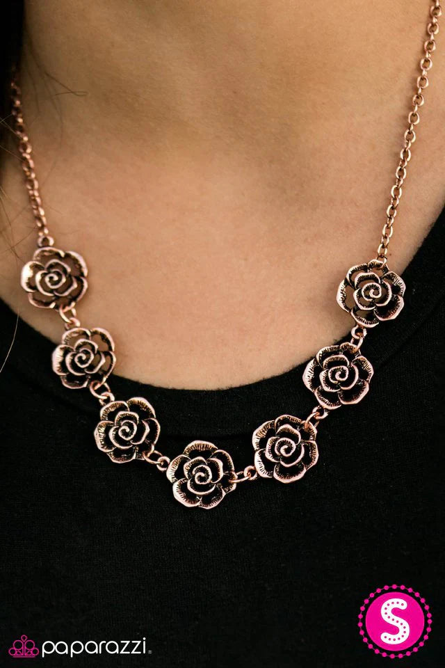 Paparazzi Necklace ~ Until The Last Petal Falls - Copper