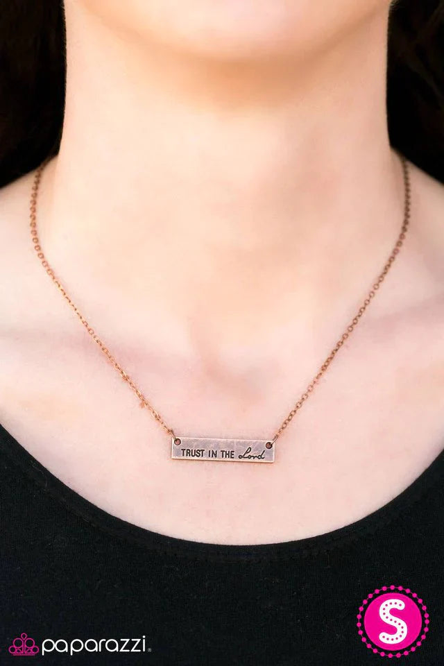 Paparazzi Necklace ~ Trust In The Lord - Copper