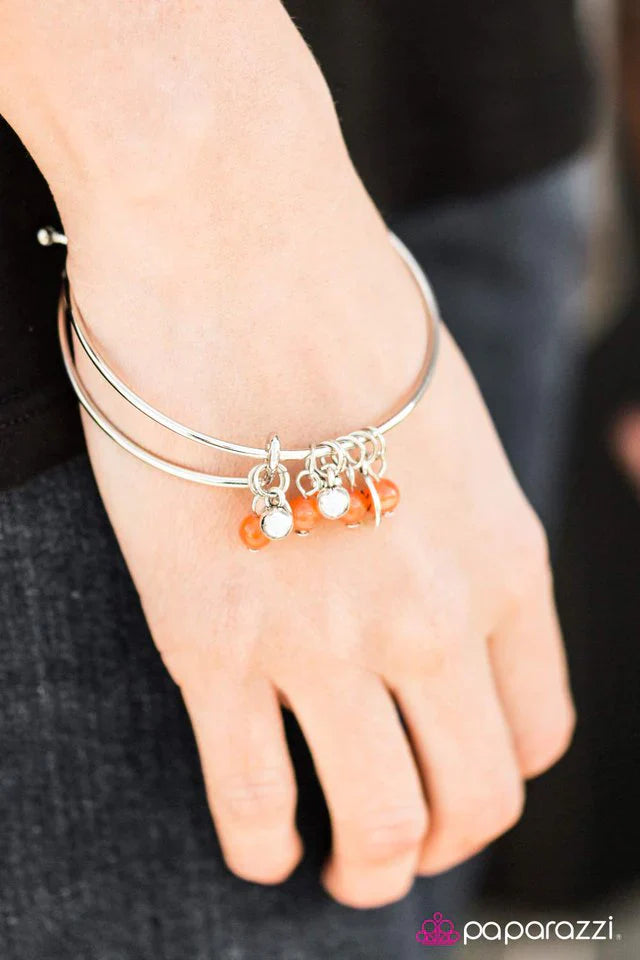 Paparazzi Bracelet ~ Party HEARTY - Orange