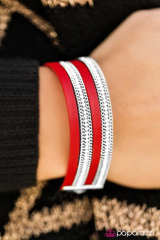 Paparazzi Bracelet ~ Flash Mob Fashion - Red