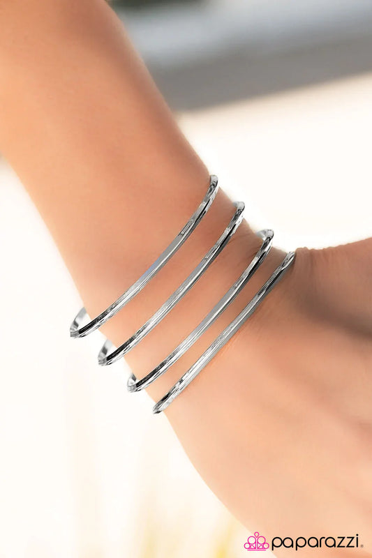 Paparazzi Bracelet ~ In Your Day-GLEAMS! - Silver