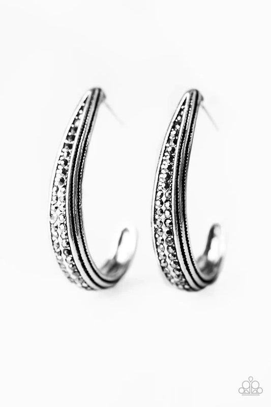 Paparazzi Earring ~ Stop and Muse - Silver