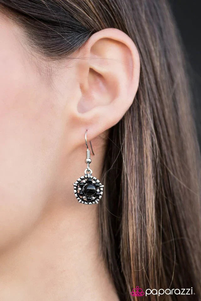 Paparazzi Earring ~ It Must BEAD Love - Black