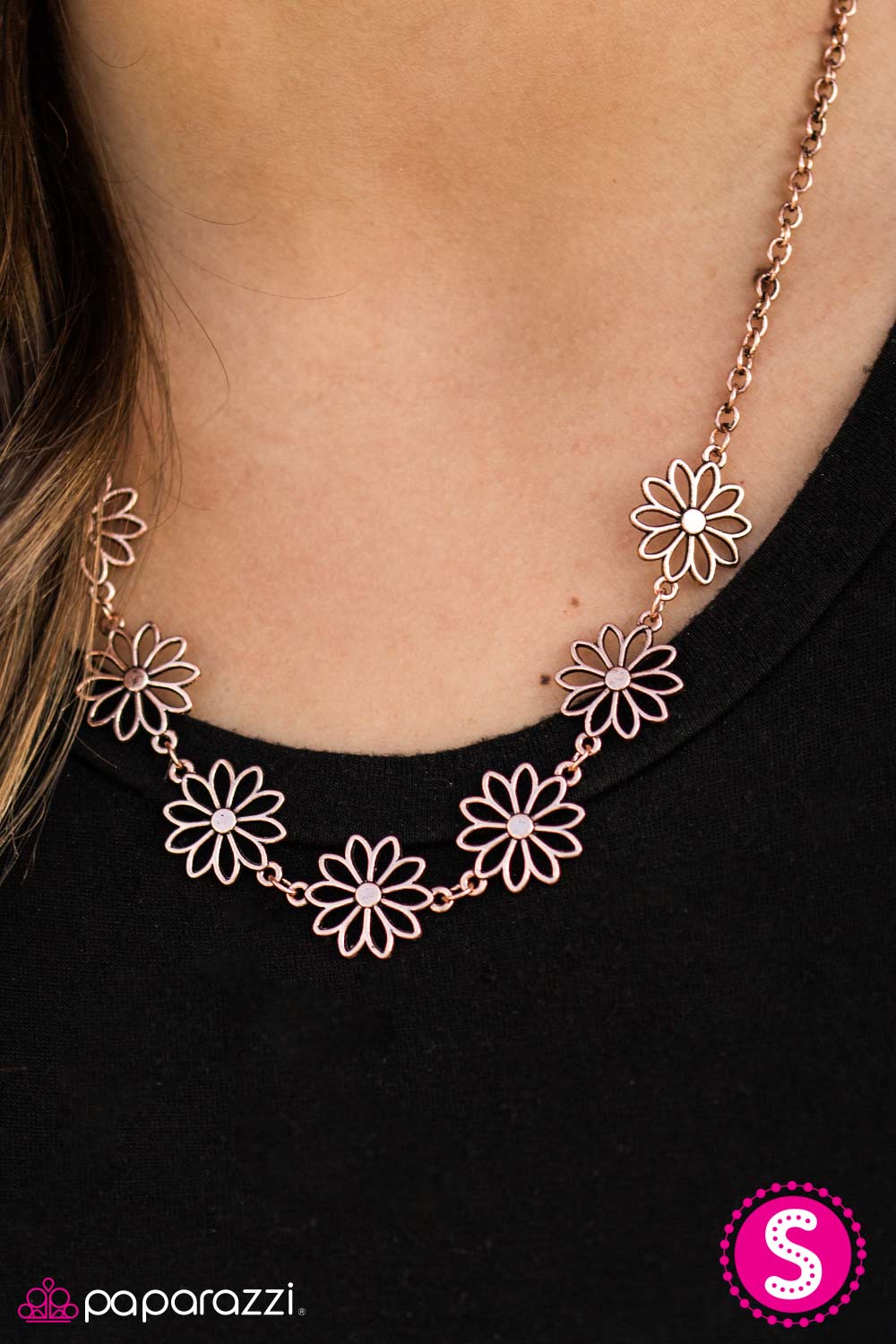 Paparazzi Necklace ~ Crazy For Daisies - Copper