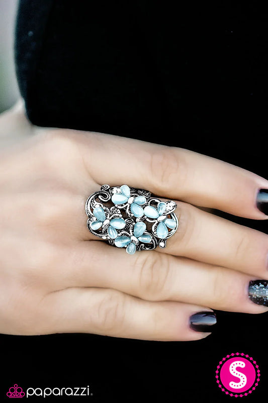 Paparazzi Ring ~ Blooming Butterflies  - Blue