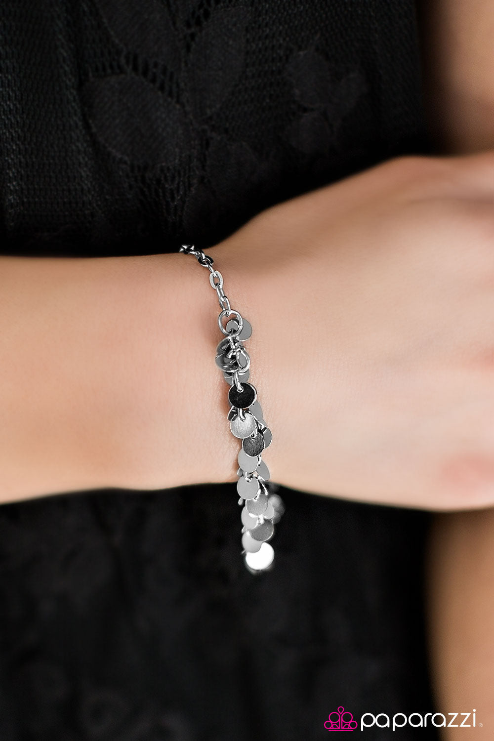 Paparazzi Bracelet ~ Shimmer Train  - Silver