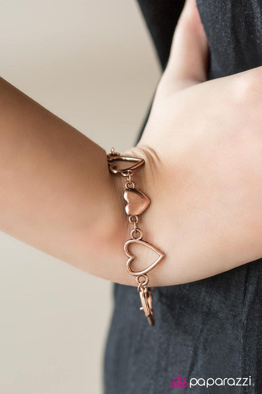 Paparazzi Bracelet ~ HEART To Handle - Copper