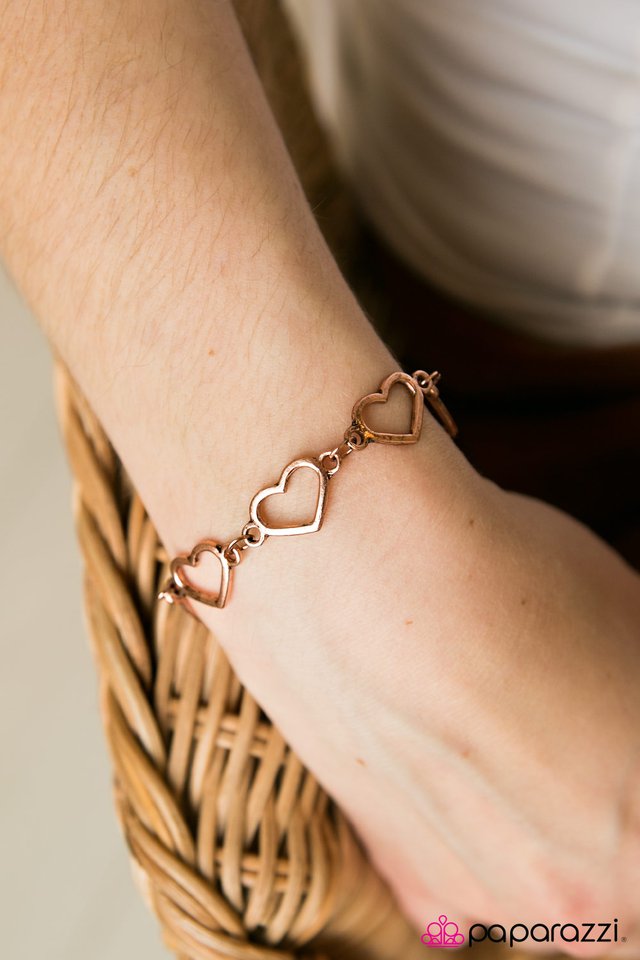 Paparazzi Bracelet ~ Kind Hearts - Copper