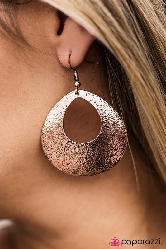 Paparazzi Earring ~ The DRIP Tide - Copper