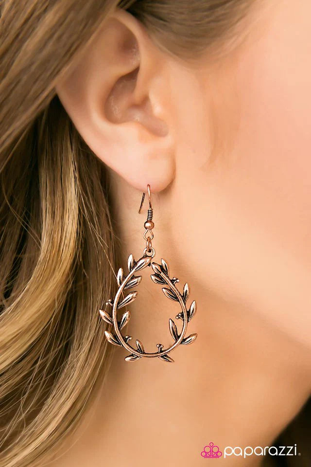 Paparazzi Earring ~ Willow Creek - Copper