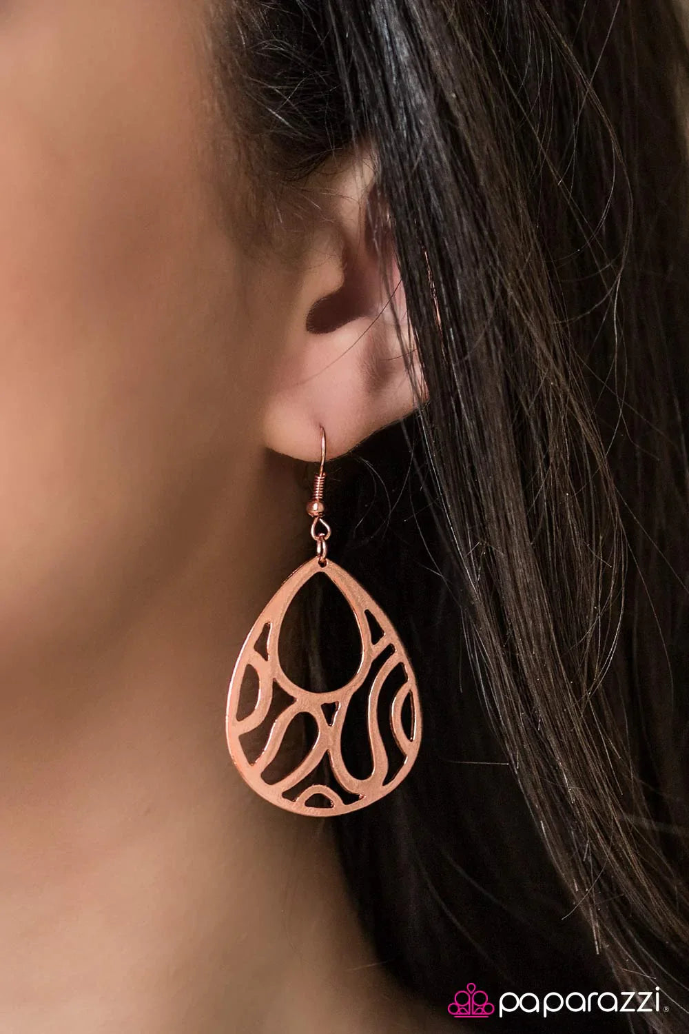 Paparazzi Earring ~ Waikiki Waves  - Copper