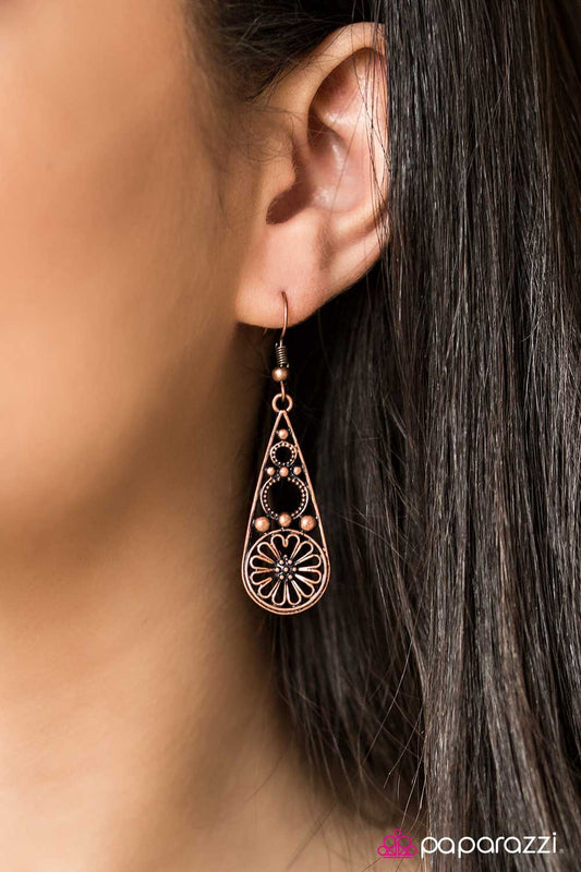 Paparazzi Earring ~ Let It Bloom  - Copper