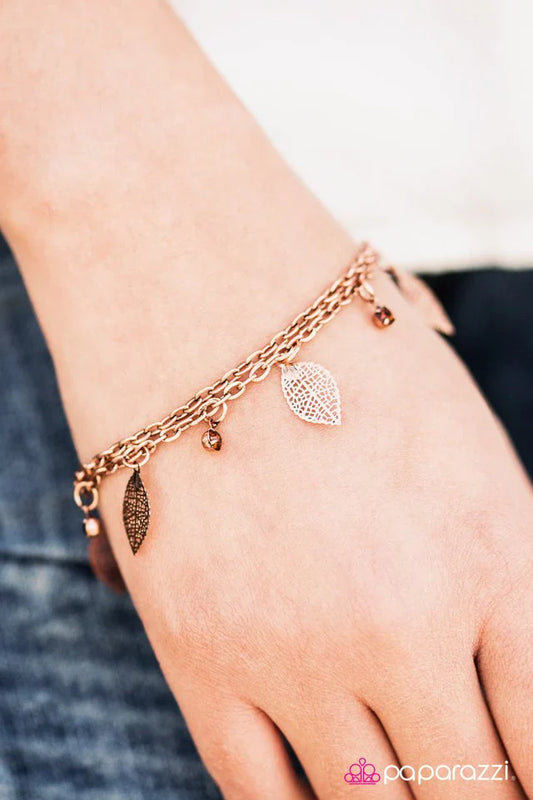 Paparazzi Bracelet ~ You Better BeLEAF It - Copper