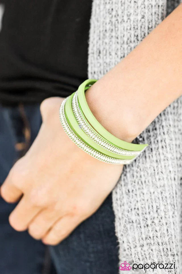 Paparazzi Bracelet ~ Flash Mob Fashion - Green