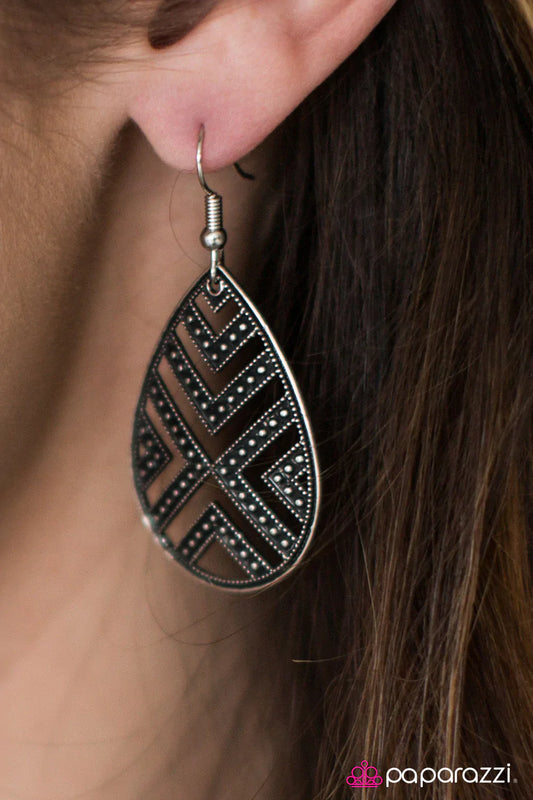 Paparazzi Earring ~ Safari Tour  - Silver