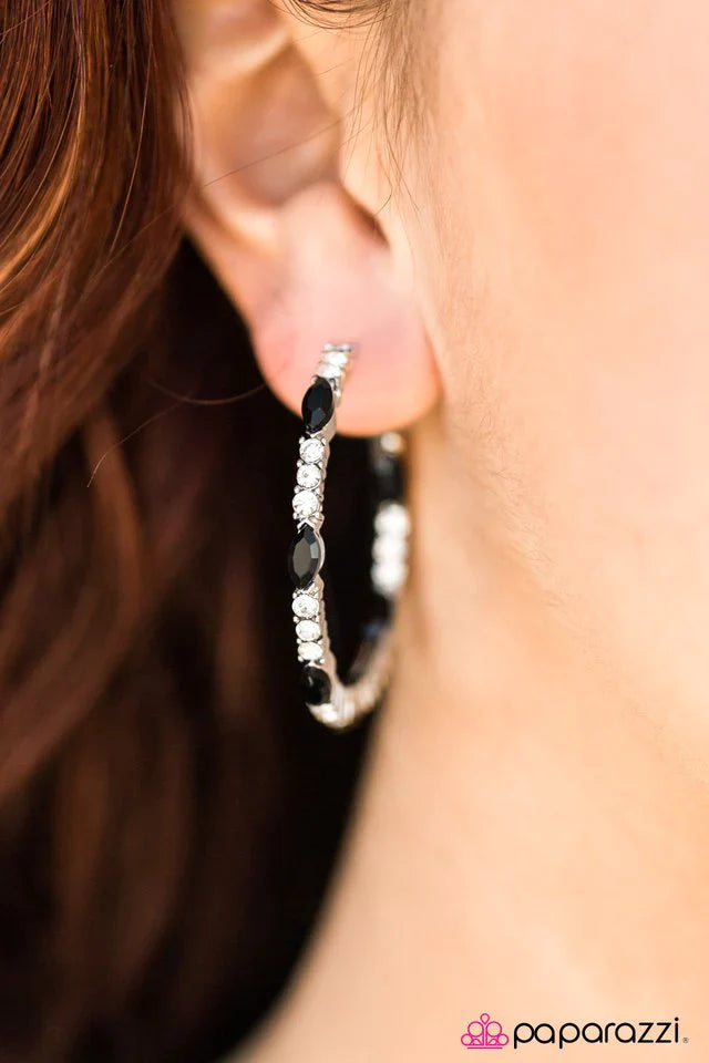 Paparazzi Earring ~ Icebreaker - Black