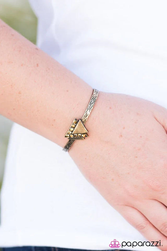 Paparazzi Bracelet ~ Great Pyramid of GLITZ-a - Brass