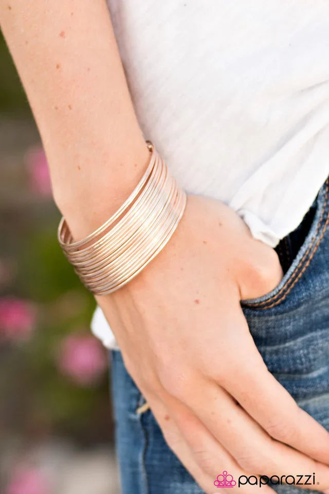 Paparazzi Bracelet ~ Tic Tac STACK! - Rose Gold