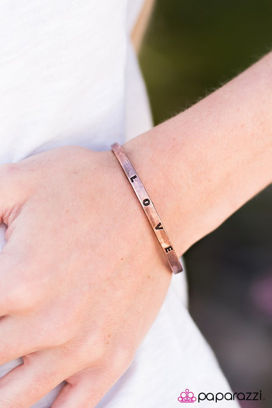 Paparazzi Bracelet ~ Love to Love - Copper