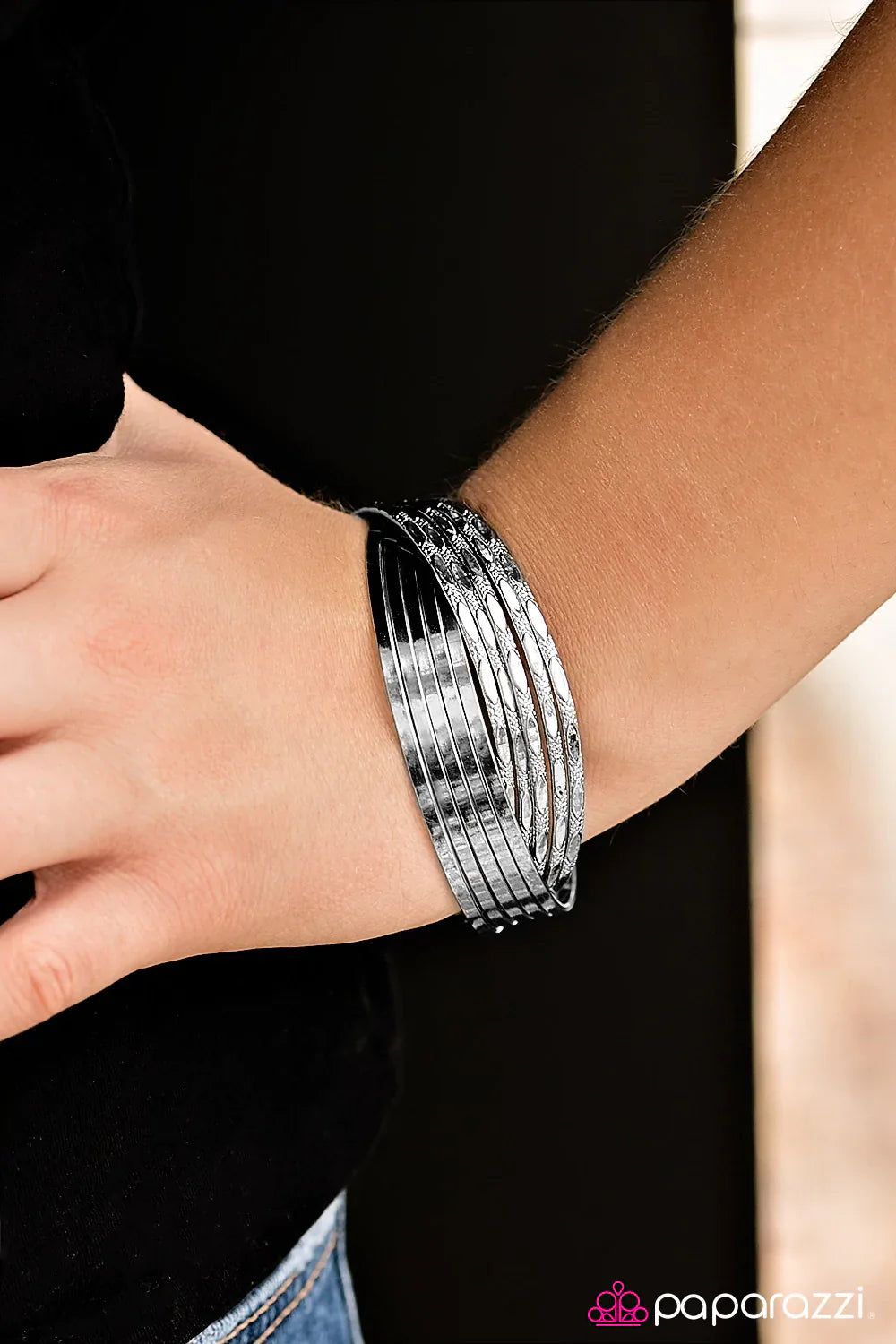 Paparazzi Bracelet ~ Stacked In My Favor - Silver