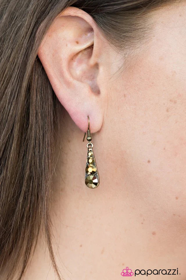 Paparazzi Earring ~ Friends In High Places - Brass