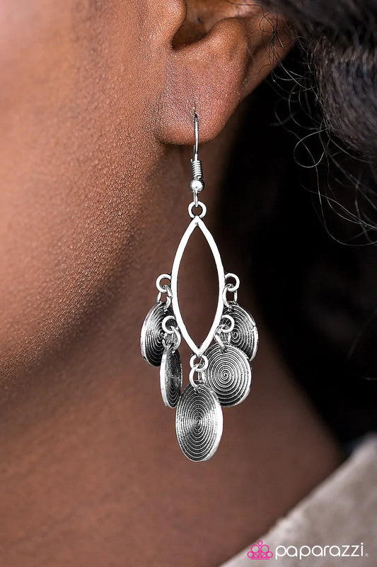 Paparazzi Earring ~ Feeling Zen - Silver