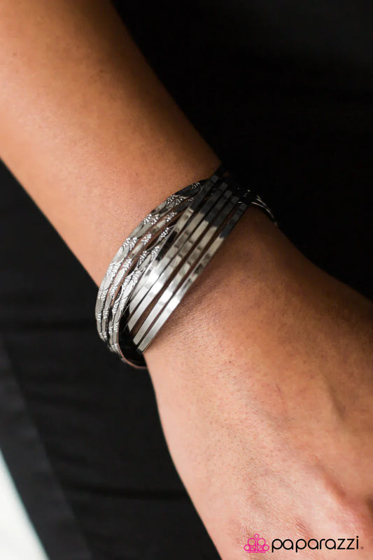 Paparazzi Bracelet ~ Stacked In My Favor - Black