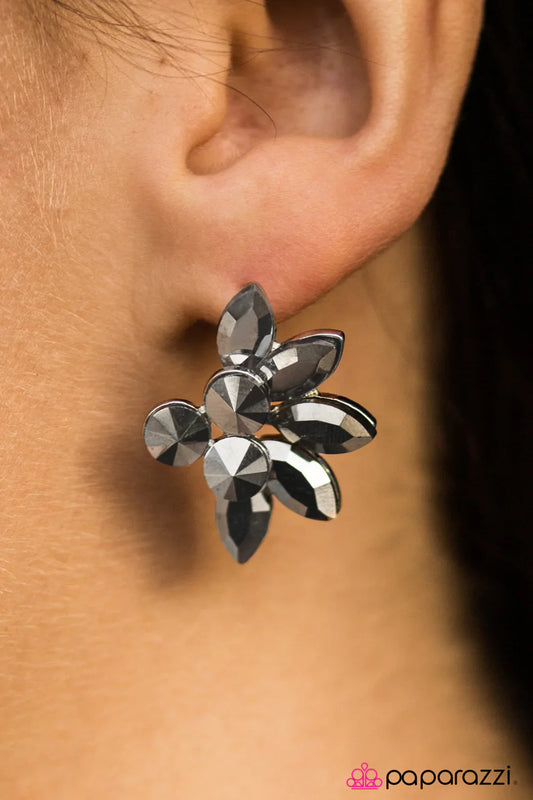 Paparazzi Earring ~ Firework Fanatic  - Silver