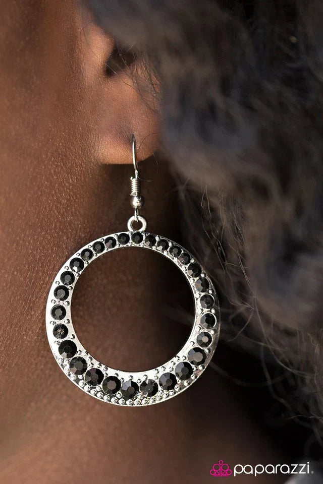 Paparazzi Earring ~ At A Stand STILETTO - Black