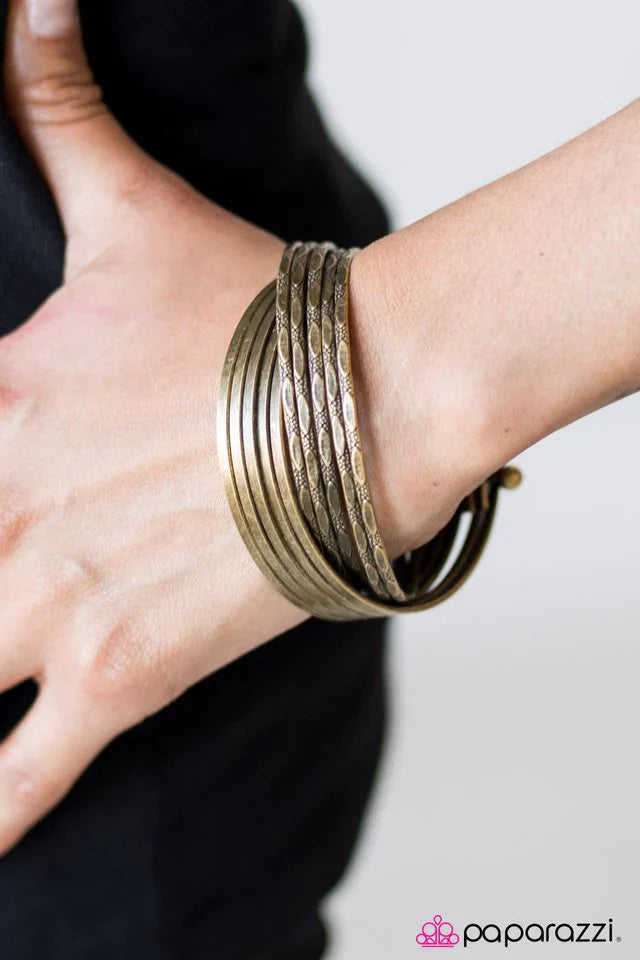 Paparazzi Bracelet ~ Stacked In My Favor - Brass