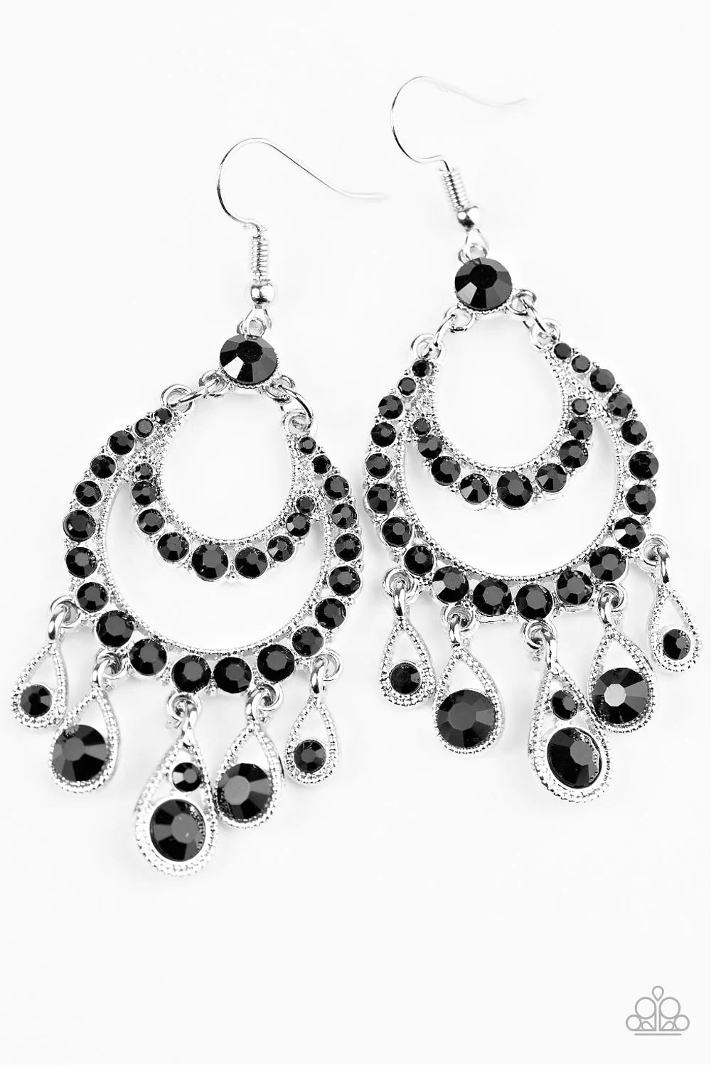 Paparazzi Earring ~ Hollywood Hottie  - Black