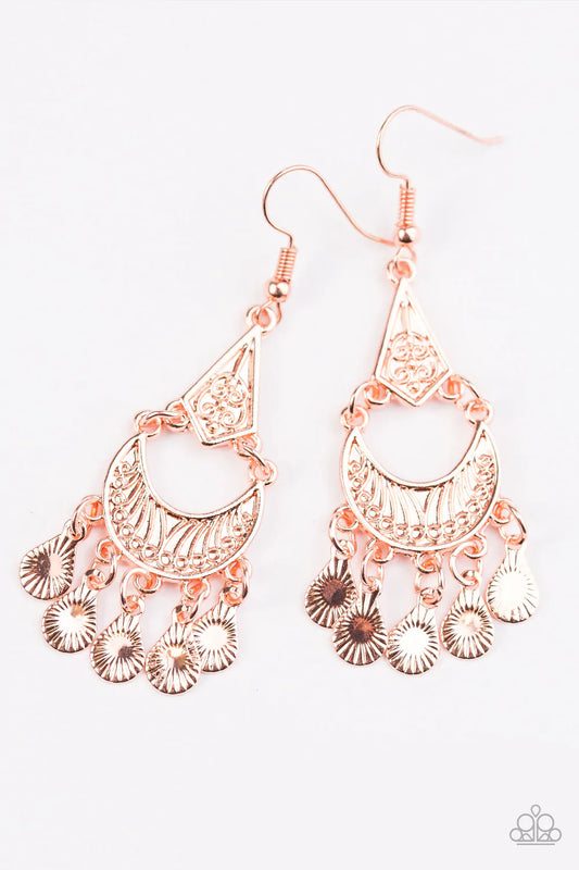 Paparazzi Earring ~ Shimmering Sands  - Copper