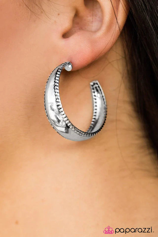 Paparazzi Earring ~ Saved By The BELLBOTTOMS - Silver