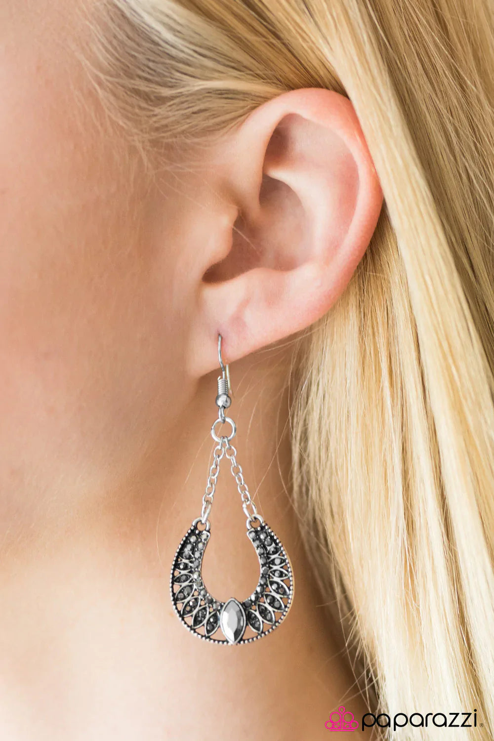 Paparazzi Earring ~ Dallas Lights - Silver