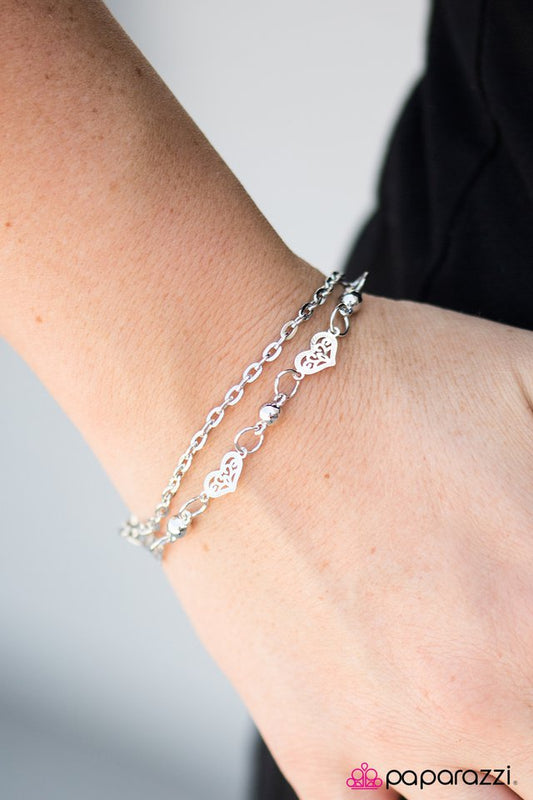 Paparazzi Bracelet ~ Love Never Gives Up - Silver