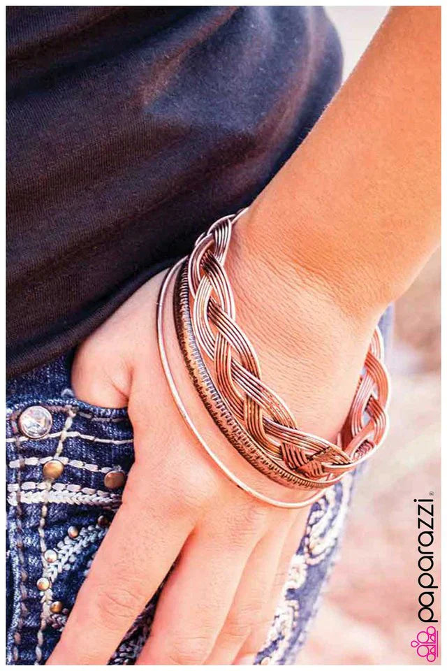 Paparazzi Bracelet ~ A Braid New World - Copper