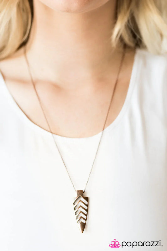 Paparazzi Necklace ~ Fighting SPEAR-it - Copper