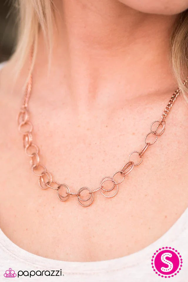 Paparazzi Necklace ~ One RING Leads To Another - Copper