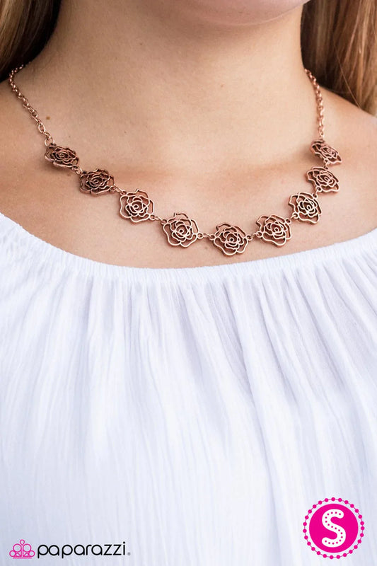 Paparazzi Necklace ~ Fleur de Flirt - Copper