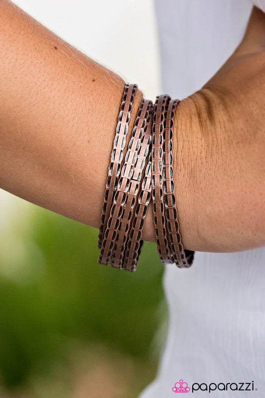 Paparazzi Bracelet ~ FIERCE Place Winner - Copper