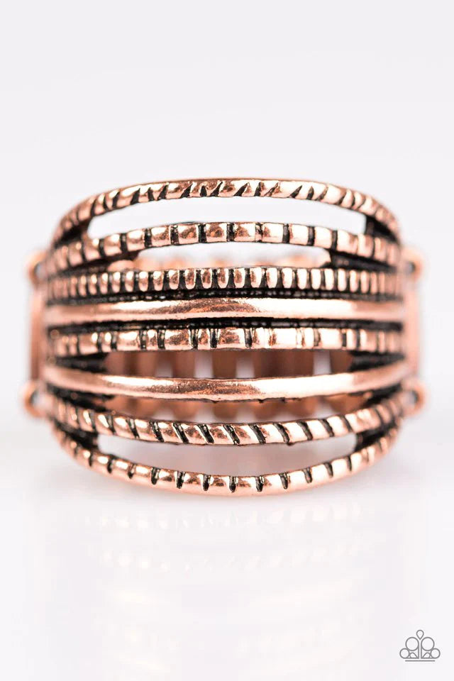 Paparazzi Ring ~ Treasured Texture - Copper